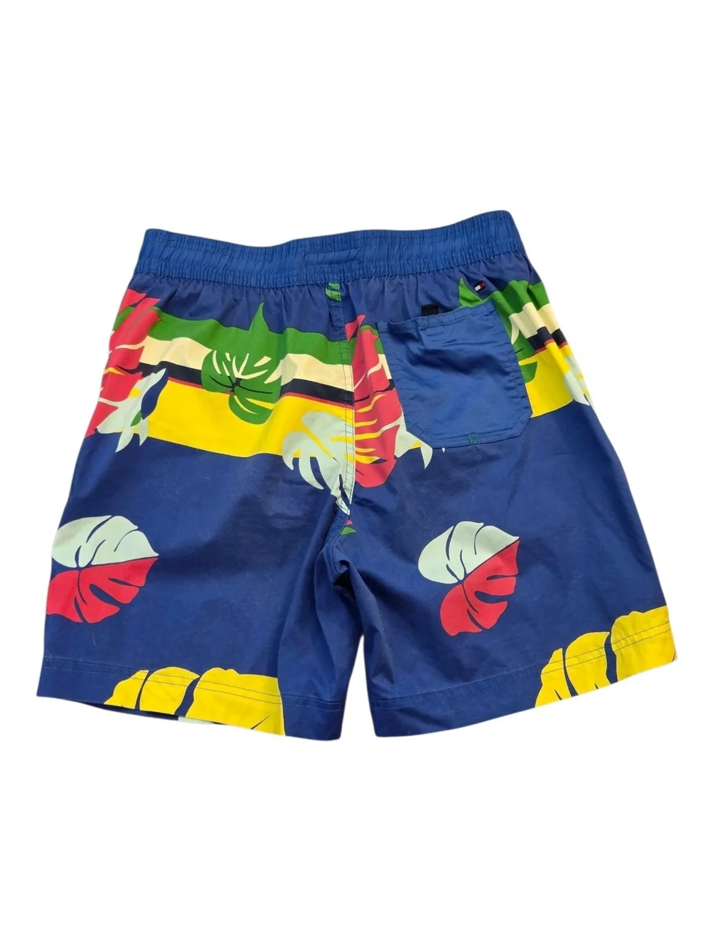 Tommy Hilfiger Men's Blue Tropical Monstera Leaf Swim Trunks - Size S